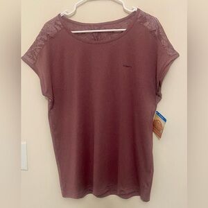 NWT Columbia Sunlight Peak Short Sleeve lace Back Women’s Omni Shade UPF 50 L